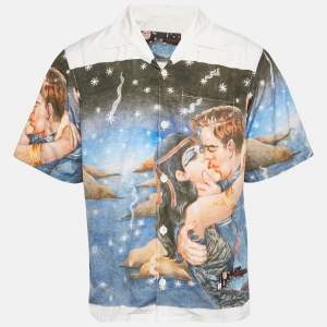 Prada White Cotton Impossible True Love Camp Shirt L