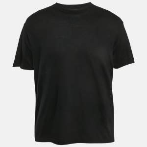 Prada Black Land of Prada Mermaid Embroidery Cotton Oversized Crew Neck T-Shirt L