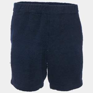 Prada Navy Blue  Terry Cotton Shorts L