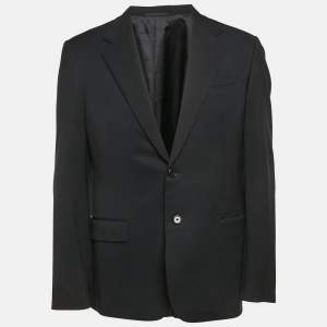 Prada Navy Blue Wool Regular Fit Blazer L