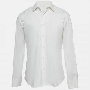Pre Owned Prada White Cotton Long Sleeve Shirt L