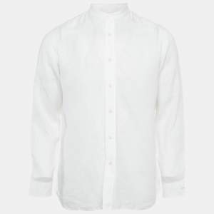 مملوكة مسبقًا Prada White Cotton Long Sleeve Shirt M