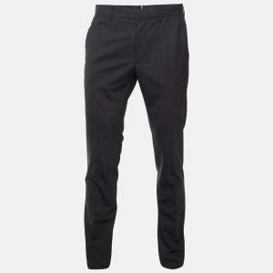 Pre Owned Prada Black Wool Blend Regular Fit Pants S