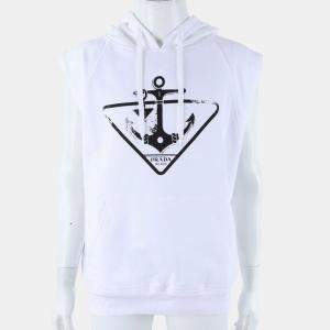 Pre Owned Prada White Cotton sleeveless hoodie XS