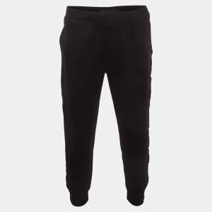 Pre Owned Prada Re-Nylon Black Side Striped Cotton Track Pants XXXL