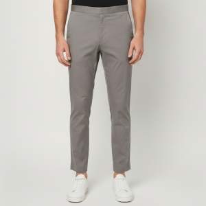 Pre Owned Prada Grey Cotton Slim Fit Button-Up Trousers XL
