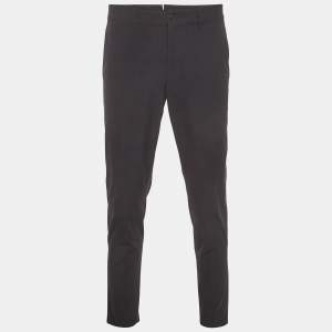 Pre Owned Prada Navy Blue Synthetic Slim Fit Trousers L