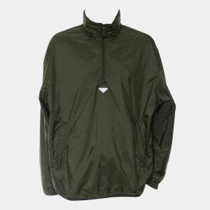 Pre Owned Prada Logo Nylon Hooded Jacket L