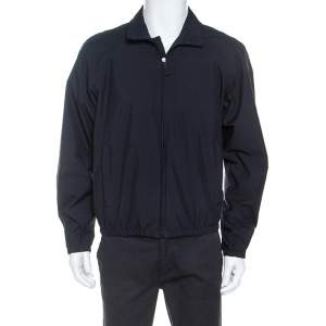 Prada Midnight Blue Zip Front Harrington Jacket L