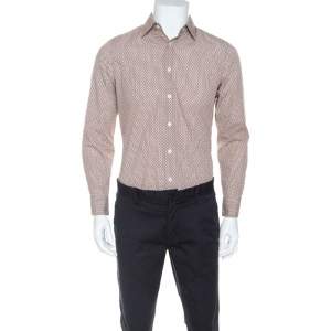 Prada Multicolor Dotted Print Cotton Button Front Shirt S