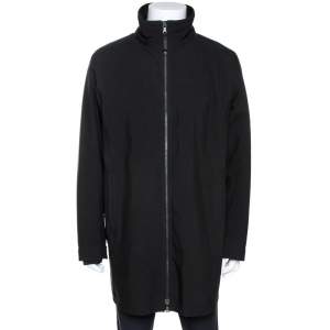 Prada Black Nylon Zip Front Jacket XXL