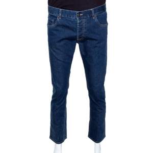 Prada Indigo Stretch Denim Straight Leg Jeans L