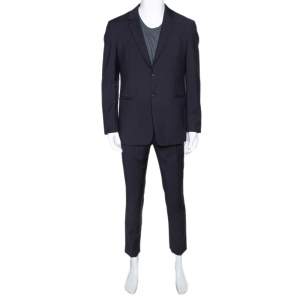 Prada Navy Blue Wool & Mohair Tailored Suit L