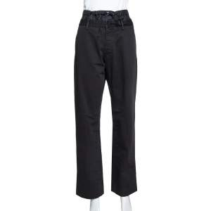 Prada Black Denim Distressed Effect Regular Fit Pants L
