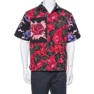 Prada Multicolor Floral Printed Cotton Bowling Shirt M