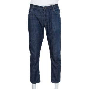 Prada Navy Blue Denim Straight Leg Jeans XL