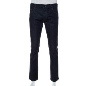 Prada Navy Blue Denim Tight Fit Jeans L