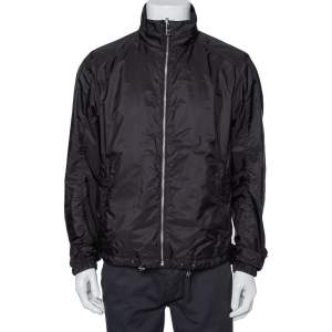 Prada Black Synthetic Zip Front Reversible Jacket L