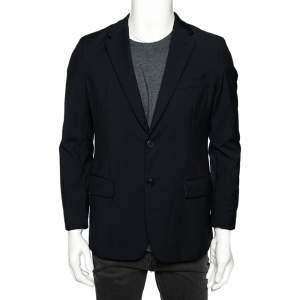 Prada Navy Blue Wool Double Button Front Blazer M