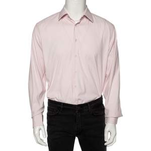 Prada Light Pink Cotton Button Front Shirt L