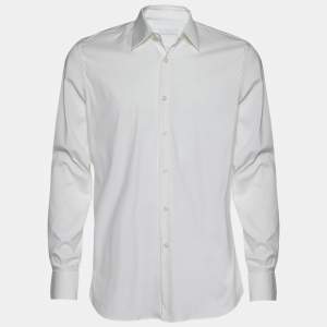Prada White Cotton Long Sleeve Shirt S