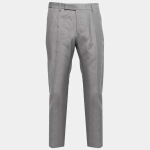 Prada Grey Mohair & Silk Tailored Pants XL