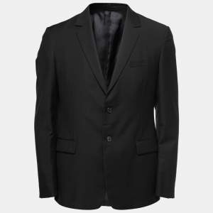 Prada Black Wool Single-Breasted Blazer L