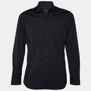Prada Black Cotton Button Front Shirt L
