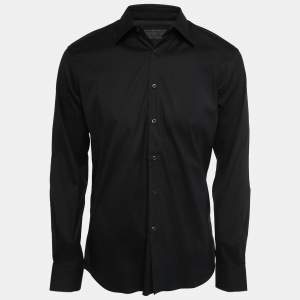 Prada Black Cotton Button Front Full Sleeve Shirt M