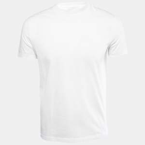 Prada White Cotton Crew Neck Half Sleeve T-Shirt M