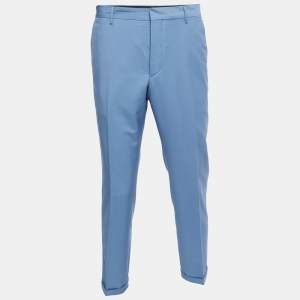 Prada Blue Wool Tailored Trousers XL