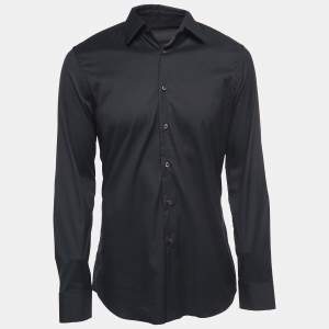 Prada Black Cotton Button Front Full Sleeve Shirt M