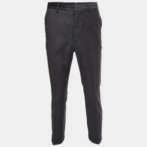 Prada Grey Wool Regular Fit Pants L