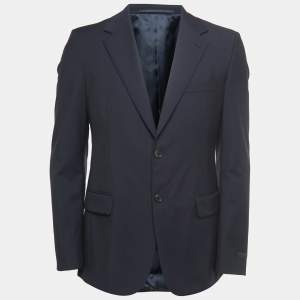 Prada Navy Blue Wool Single Breasted Blazer M