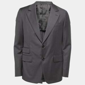 Prada Grey Wool Single Breasted Blazer L