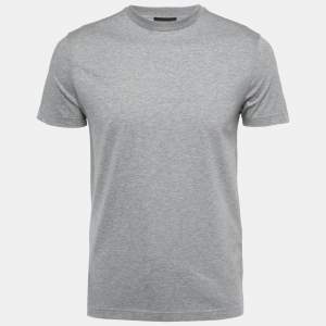 Prada Grey Cotton Jersey Crew Neck T-Shirt S