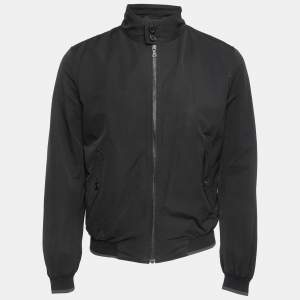 Prada Black Synthetic Zip Front Jacket M