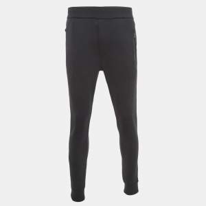 Prada Sport Black Logo Print Double Technical Jersey Joggers M