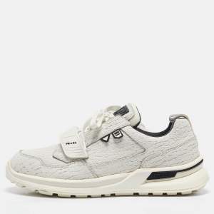 Prada White Leather Mechano Sneakers Size 43