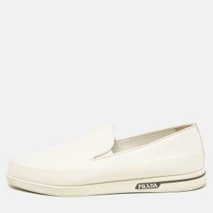 Prada White Leather Saint Tropez Sneakers Size 43