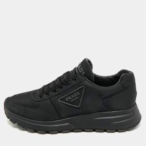 Prada Black Re-Nylon Prax Logo Low Top Sneakers Size 40