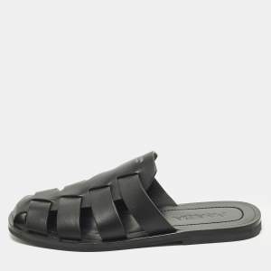 مملوكة مسبقًا Prada Fisherman Size 41 Black Leather Mules