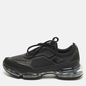 Pre Owned Prada Cloudbust Size 40 Black Knit Fabric and Rubber Low Top Sneakers
