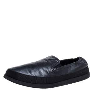 Prada Black Leather Slip On Sneakers Size 41