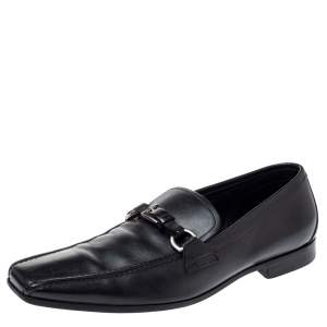 Prada Black Leather Loafers Size 42