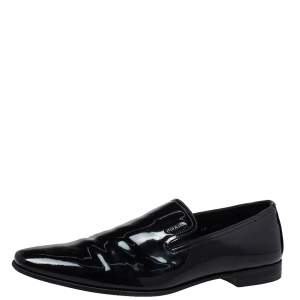 Prada Black Patent Leather Smoking Slippers Size 43