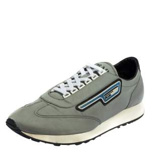 Prada Grey Nylon Low Top Sneakers Size 41
