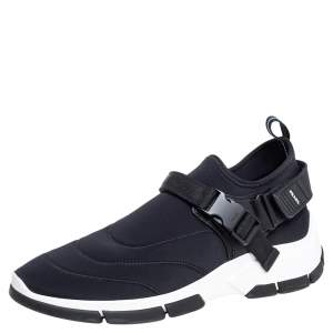 Prada Black Nylon Slip On Velcro Sneakers Size 42