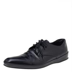 Prada Black Patent Leather Lace Up Oxfords Size 42