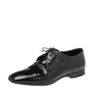 حذاء أكسفورد برادا أربطة جلد لامع أسود مقاس 432
